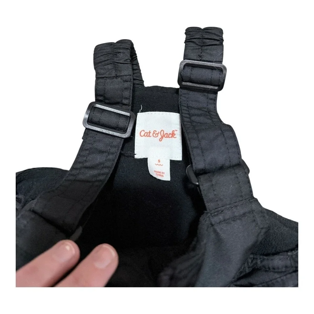 Cat & Jack Snow Bibs Kids Size Small S Black Insulated Overalls Ski Pants Winter